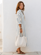 Imara | Women's Striped Midi Shirt Dress