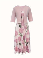 Adrianna | Women's Floral Maxi Dress Set with Cardigan