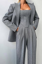 Bellamy | Women's Three Piece Herringbone Suit Set