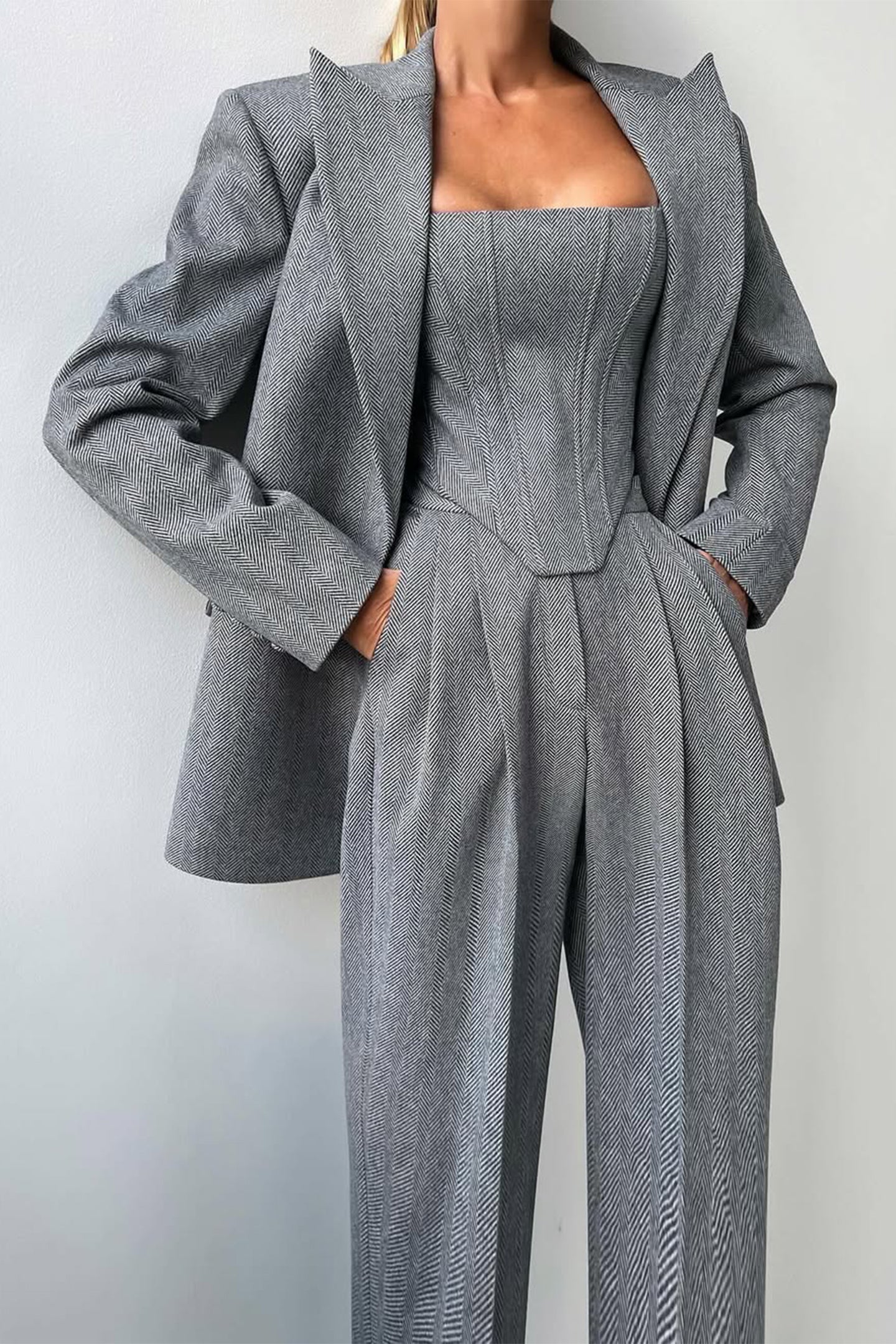 Bellamy | Women's Three Piece Herringbone Suit Set