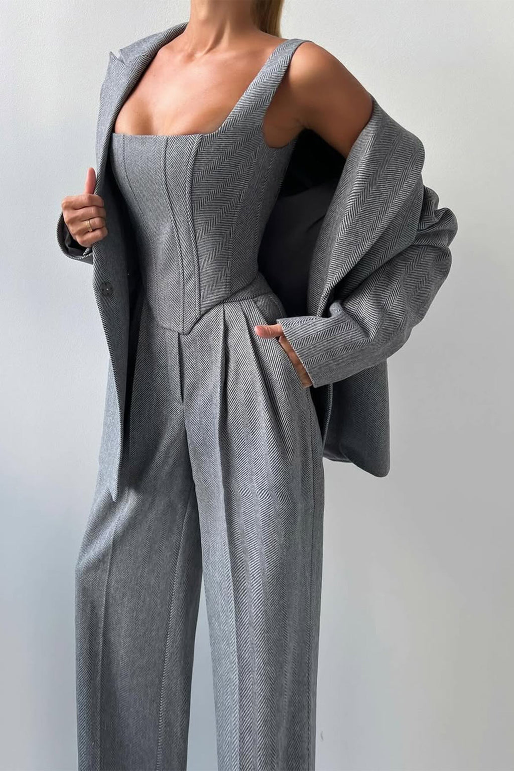 Bellamy | Women's Three Piece Herringbone Suit Set