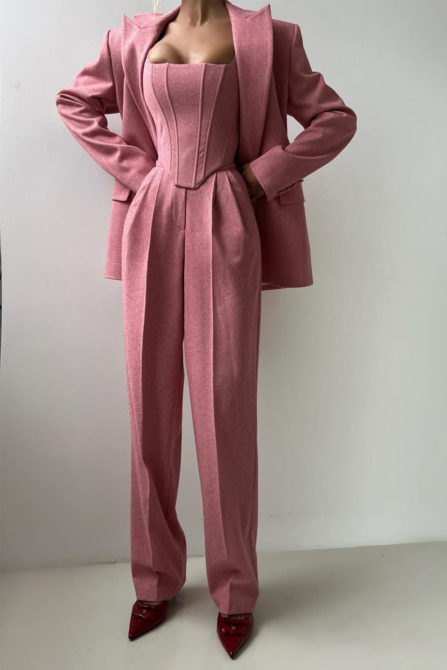 Bellamy | Women's Three Piece Herringbone Suit Set