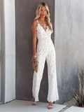 Bianca | Women's V Neck Wide Leg Jumpsuit