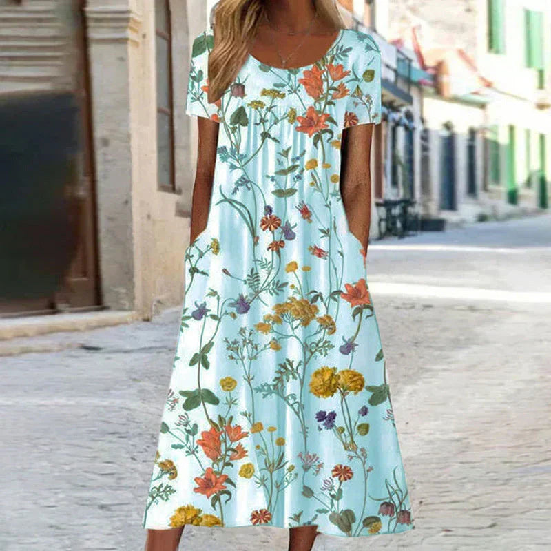 Briar | Women's Floral Short Sleeve Midi Dress