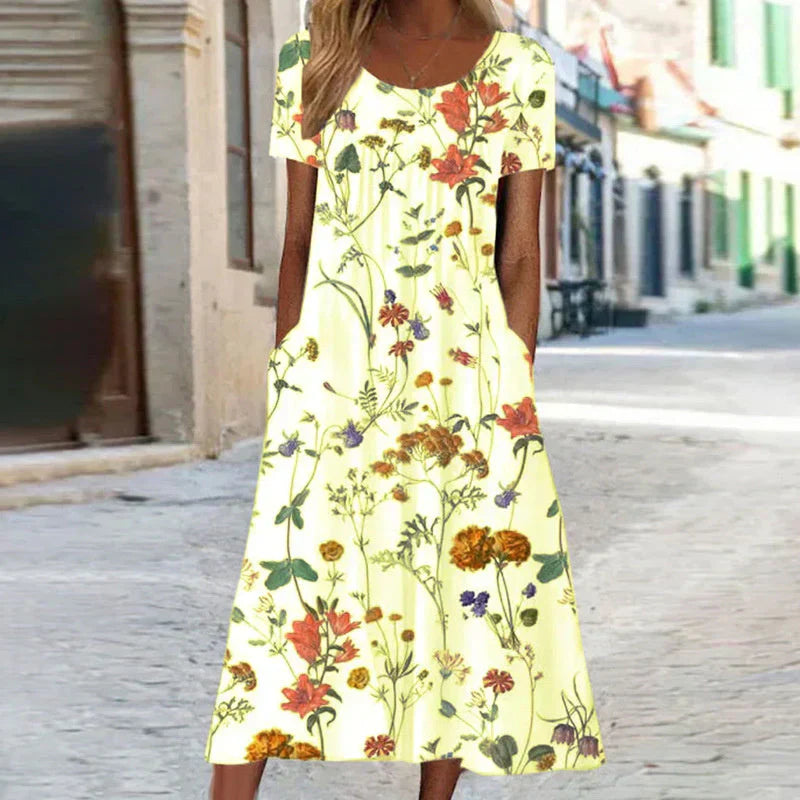 Briar | Women's Floral Short Sleeve Midi Dress