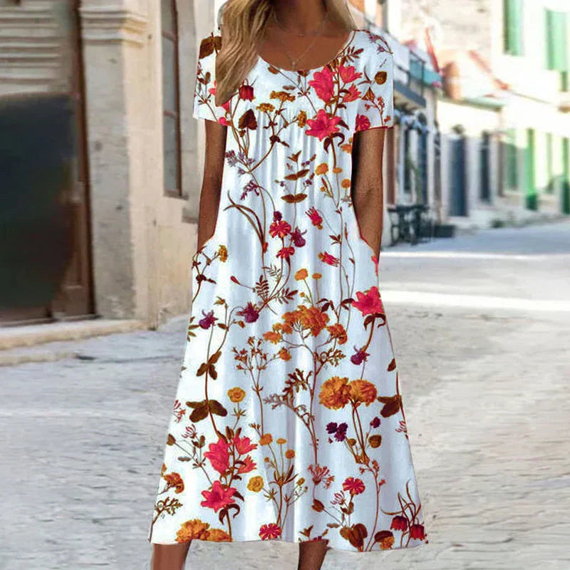 Briar | Women's Floral Short Sleeve Midi Dress