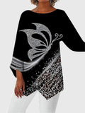 Calliope | Women's Butterfly Print Asymmetric Top