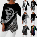 Calliope | Women's Butterfly Print Asymmetric Top