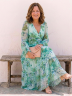 Camellia | Women's Floral Wrap Long Sleeve Maxi Dress
