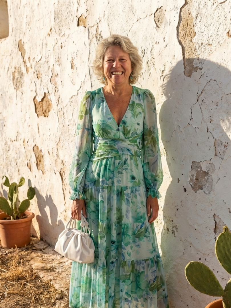 Camellia | Women's Floral Wrap Long Sleeve Maxi Dress