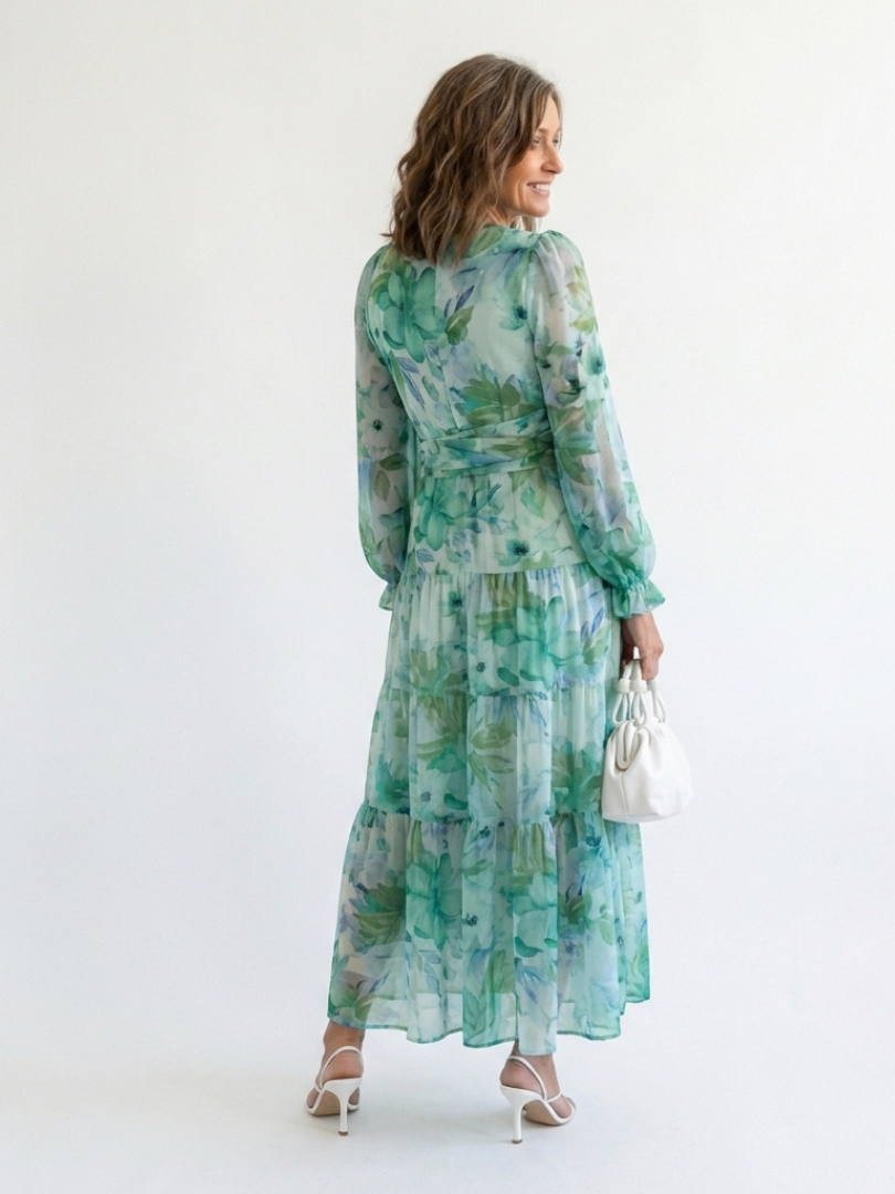 Camellia | Women's Floral Wrap Long Sleeve Maxi Dress