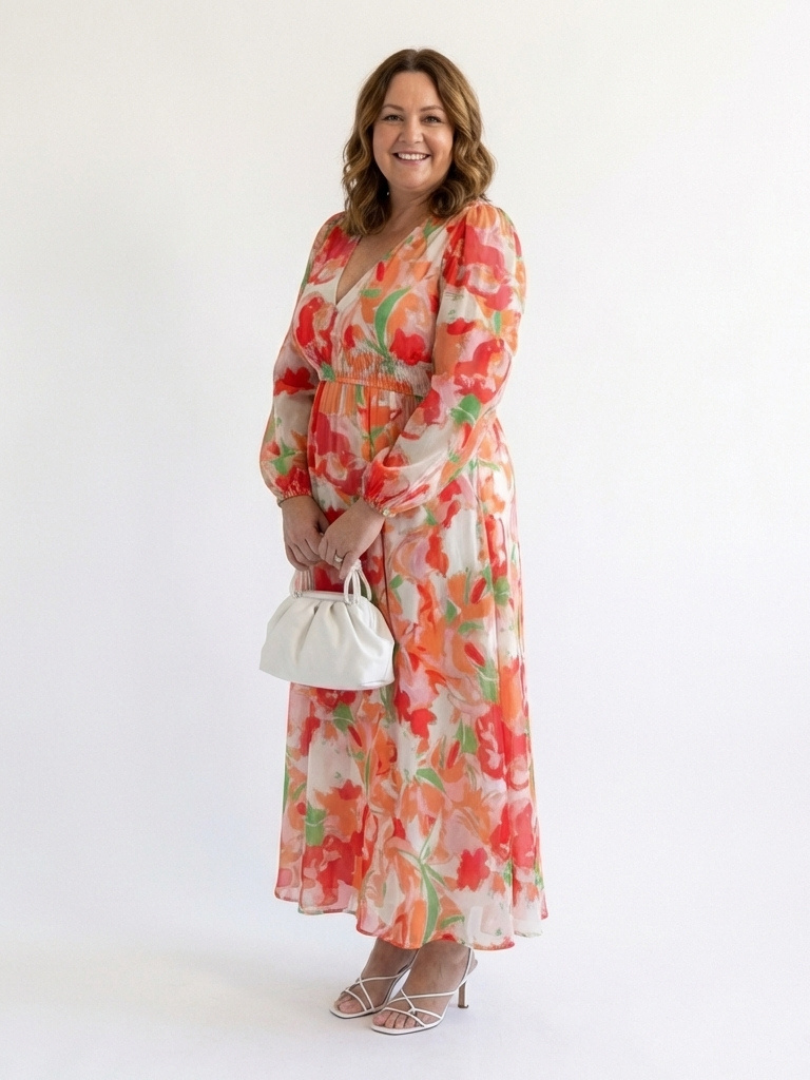 Camellia | Women's Floral Wrap Long Sleeve Maxi Dress
