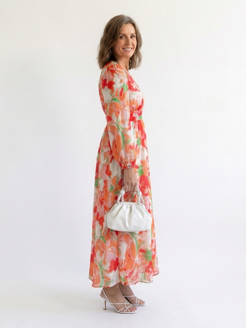 Camellia | Women's Floral Wrap Long Sleeve Maxi Dress