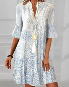 Celestina | Women's V Neck Paisley Mini Dress