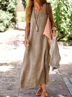 Cordelia | Women's V-Neck Sleeveless Midi Dress