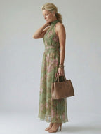 Cordova | Women's Floral Halter Neck Midi Dress
