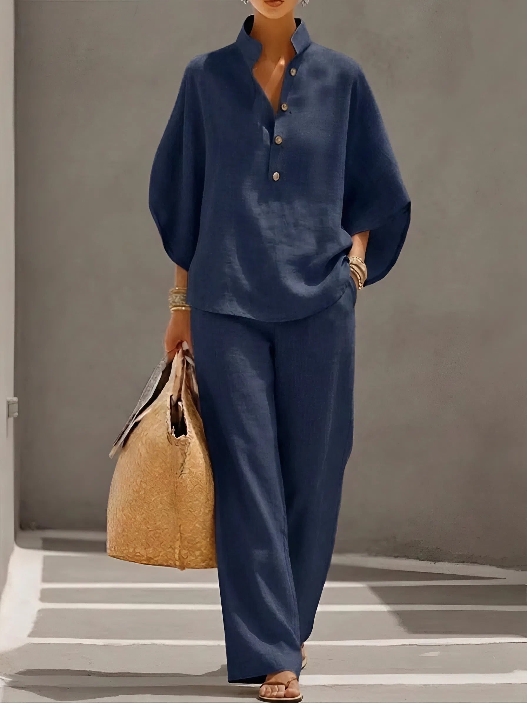 Cordula | Women's Button Up Wide Leg Two Piece Set