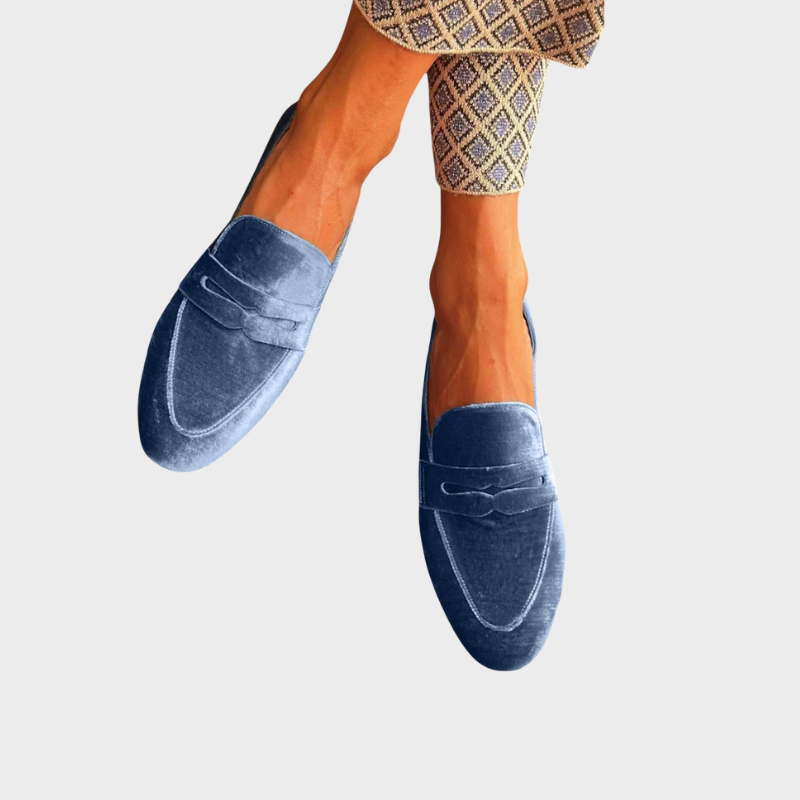 Elyra | Women's Blue Slip-On Loafers
