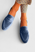 Elyra | Women's Blue Slip-On Loafers