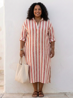 Imara | Women's Striped Midi Shirt Dress