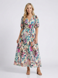 Jasmine | Women's Floral V Neck Midi Dress