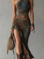 Kamara | Women's One Shoulder Draped Maxi Dress