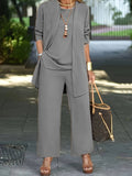 Lavender | Women's Round Neck Three Piece Coordinated Set