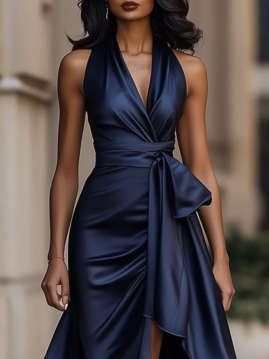 Ottavia | Women's Halter Neck Wrap Maxi Dress