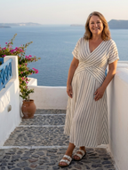 Paloma | Women's Striped Wrap Midi Dress