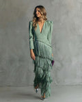 Saoirse | Women's Fringe V-Neck Maxi Dress