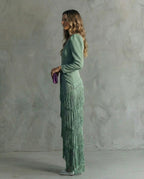 Saoirse | Women's Fringe V-Neck Maxi Dress