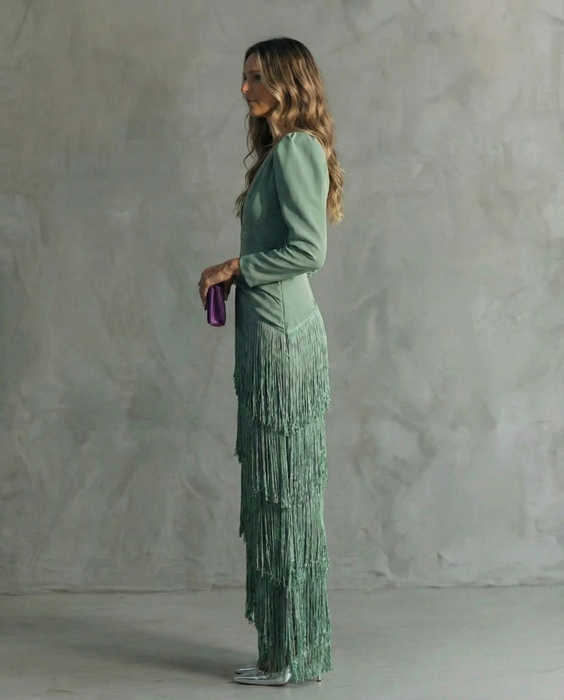 Saoirse | Women's Fringe V-Neck Maxi Dress