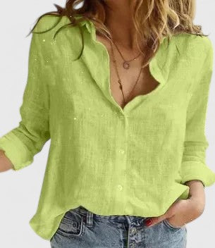Sylviana | Women's Floral V-Neck Long Sleeve Blouse