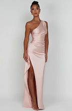 Thalia | Women's One Shoulder Slit Maxi Dress