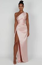 Thalia | Women's One Shoulder Slit Maxi Dress
