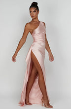 Thalia | Women's One Shoulder Slit Maxi Dress