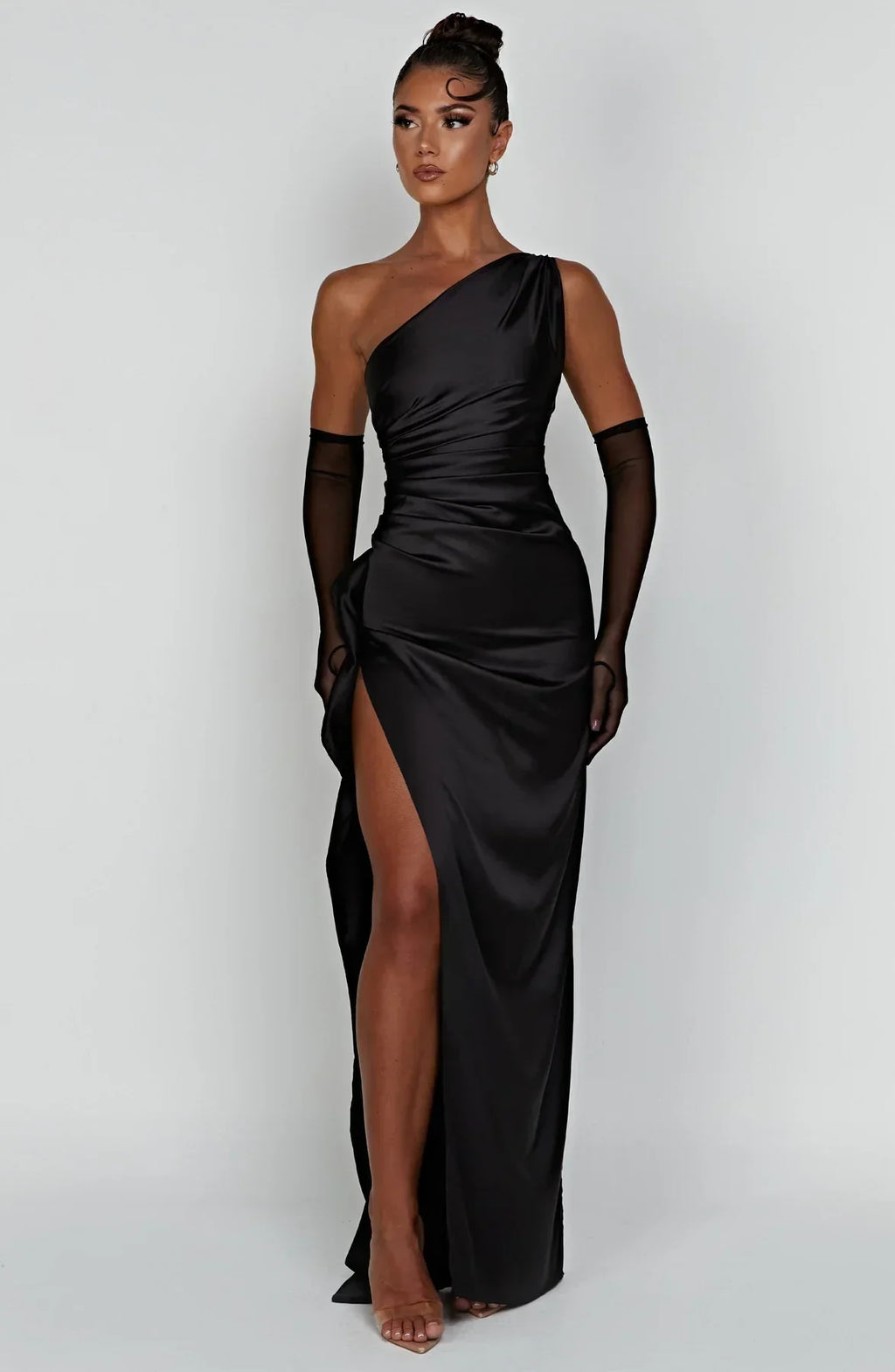 Thalia | Women's One Shoulder Slit Maxi Dress