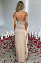 Thalia | Women's One Shoulder Slit Maxi Dress
