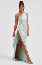 Thalia | Women's One Shoulder Slit Maxi Dress