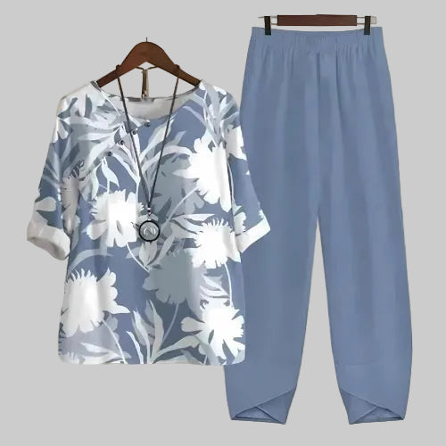 Violeta | Women's Butterfly Print Short Sleeve Lounge Set