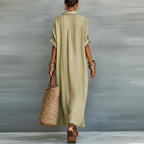 Willa | Women's Button Front Maxi Shirt Dress