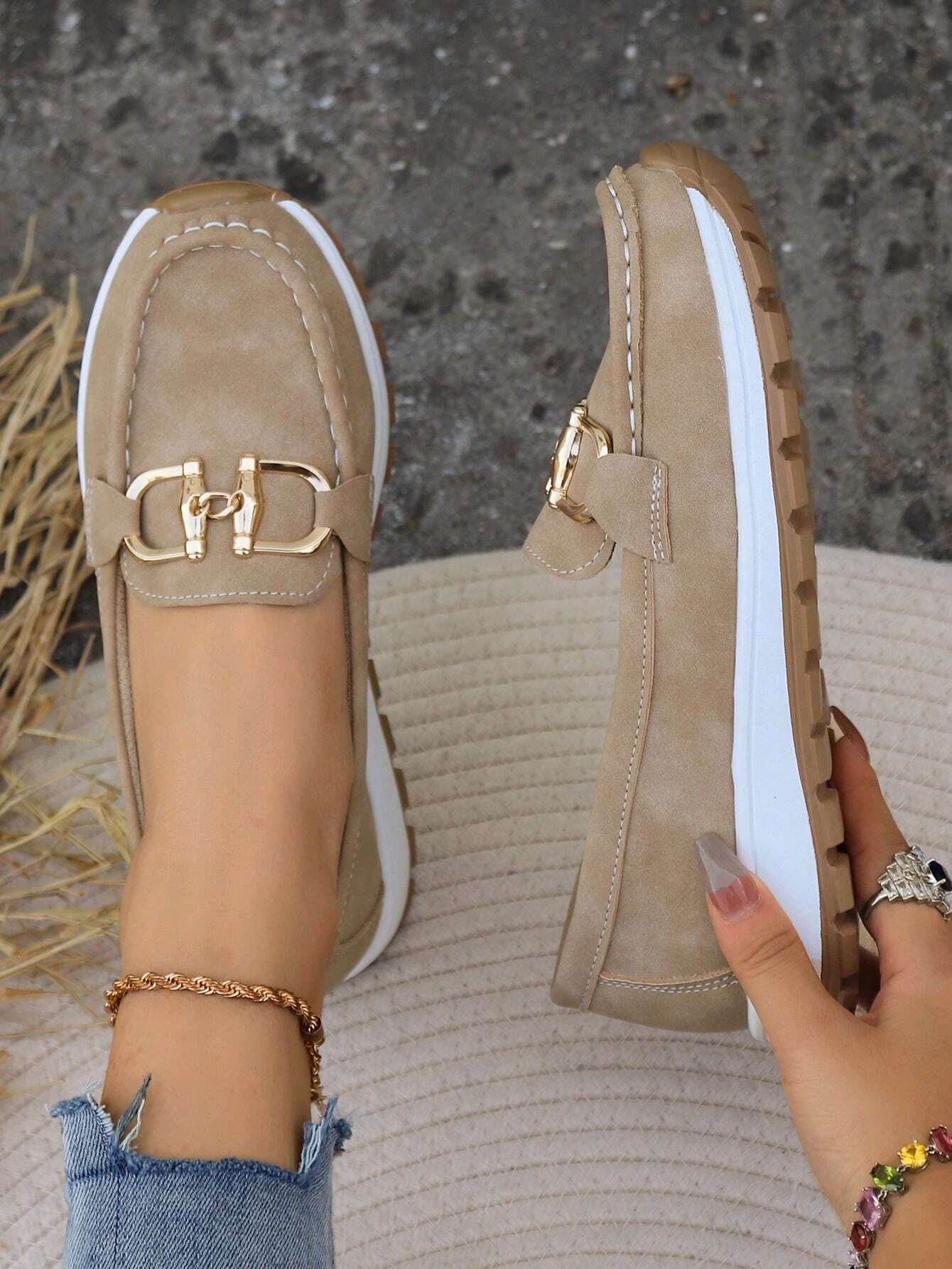 Xandra | Women's Buckle Detail Loafers